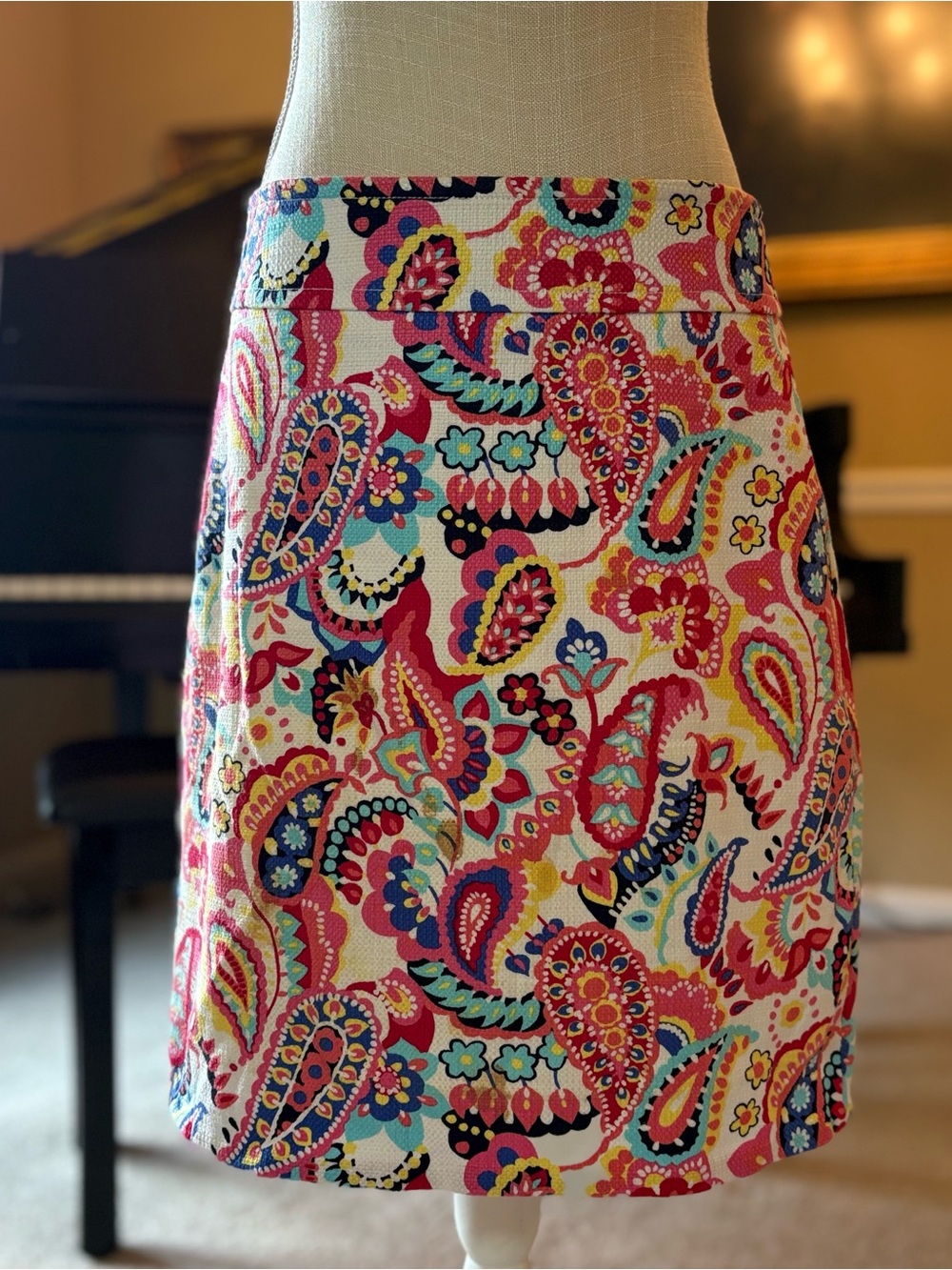 Talbots Pink Multicolor Paisley Mini Skirt